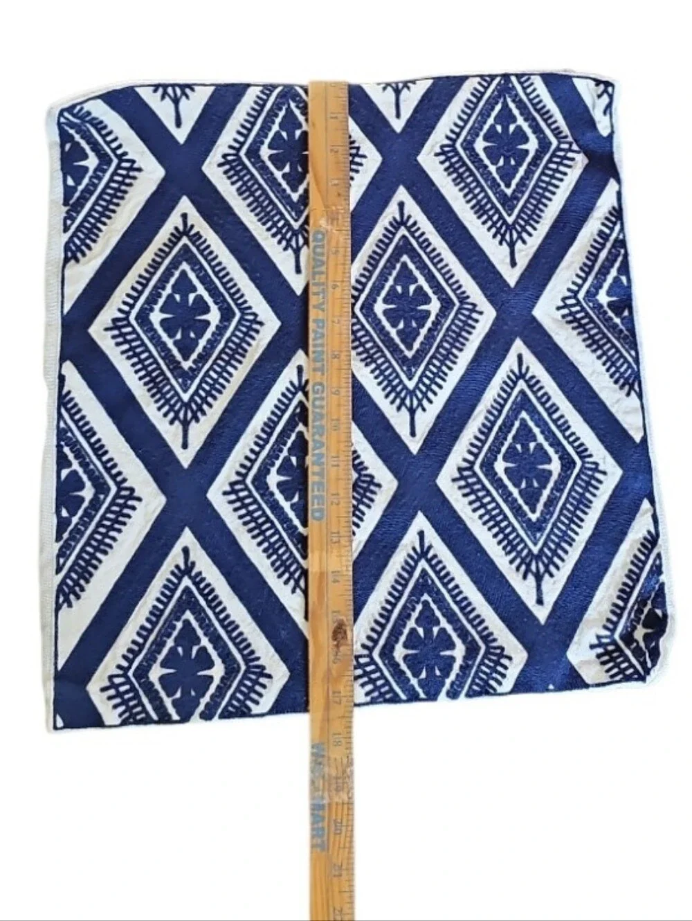 Slow Cow Organic Cotton Pillow Covers Set of 2 Blue White Coastal Boho 17x17